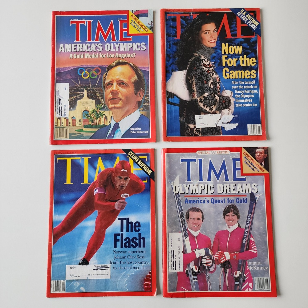 Time Magazine Olympics Issue Lot of 4 1983 1984‎ 1994 Vintage Sports Collectible